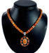Native American Navajo Oyster Shell Bead Sterling Silver Necklace Pendant Set SX10747