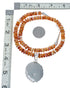 Native American Navajo Oyster Shell Bead Sterling Silver Necklace Pendant Set SX10747
