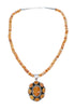 Navajo Oyster Shell Bead Sterling Silver Necklace Pendant Set SX10748