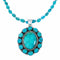 Navajo Turquoise Sterling Silver Necklace Pendant Set SX10745