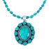 Navajo Turquoise Sterling Silver Necklace Pendant Set SX10745