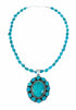 Navajo Turquoise Sterling Silver Necklace Pendant Set SX10745