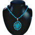 Navajo Turquoise Sterling Silver Necklace Pendant Set SX10745