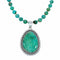 Genuine Navajo Turquoise Sterling Silver Necklace Pendant Set SX10746