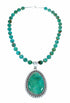 Genuine Navajo Turquoise Sterling Silver Necklace Pendant Set SX10746