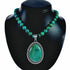 Genuine Navajo Turquoise Sterling Silver Necklace Pendant Set SX10746