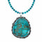Genuine Navajo Turquoise Sterling Silver Necklace Pendant Set SX10744