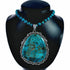 Genuine Navajo Turquoise Sterling Silver Necklace Pendant Set SX10744