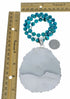 Genuine Navajo Turquoise Sterling Silver Necklace Pendant Set SX10744