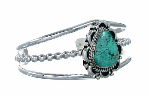 American Indian Navajo Sterling Silver Turquoise Cuff Bracelet SX10740