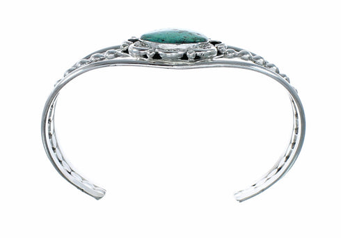 American Indian Navajo Sterling Silver Turquoise Cuff Bracelet SX10740