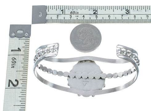 American Indian Navajo Sterling Silver Turquoise Cuff Bracelet SX10740