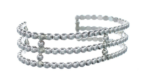 Unique Beaded Sterling Silver American Indian Cuff Bracelet SX10737