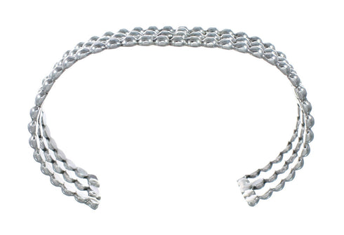 Unique Beaded Sterling Silver American Indian Cuff Bracelet SX10737