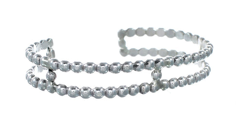 Unique Beaded Sterling Silver American Indian Cuff Bracelet SX10738