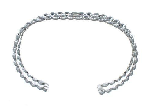 Unique Beaded Sterling Silver American Indian Cuff Bracelet SX10738