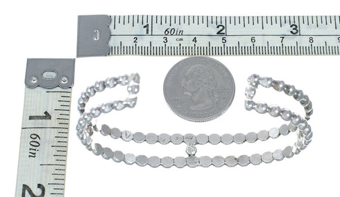 Unique Beaded Sterling Silver American Indian Cuff Bracelet SX10738