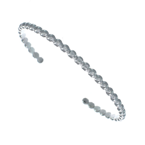 Unique American Indian Sterling Silver Beaded Cuff Bracelet SX10739