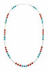 Navajo Multicolor Sterling Silver Bead Necklace SX10751