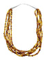 5-Strand Amber Sterling Silver Native American Bead Necklace SX10753