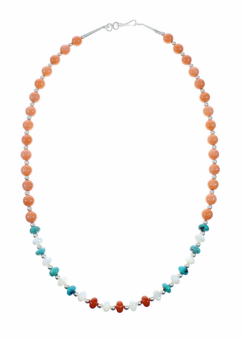 Sterling Silver Navajo Multicolor Bead Necklace SX10752