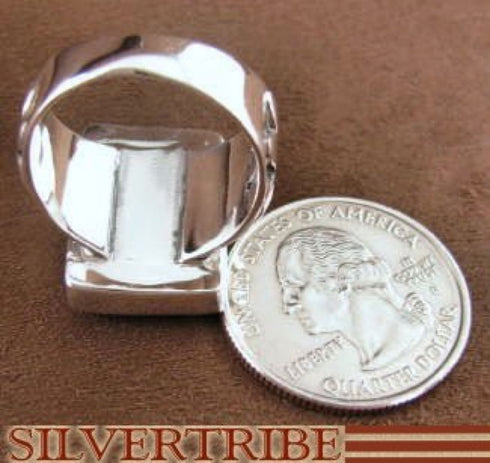 Sterling Silver Turquoise Tiger Eye Multicolor Ring Size 6-1/4 NS35526