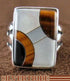 Sterling Silver Mother of Pearl Multicolor Ring Size 8-1/4 NS35608
