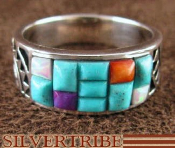 Multicolor And Opal Genuine Sterling Silver Ring Size 8 RS35568