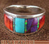 Sterling Silver Turquoise Multicolor Inlay Ring Size 5-3/4 NS36554