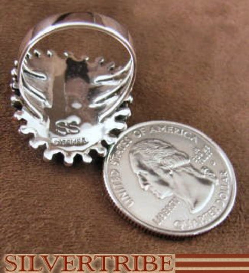 Multicolor Turquoise Genuine Sterling Silver Ring Size 5-1/4 AS36272