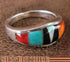 Sterling Silver Turquoise Multicolor Inlay Ring Size 5-3/4 RS37221