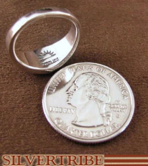 Sterling Silver Turquoise Multicolor Inlay Ring Size 5-3/4 RS37221