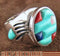 Sterling Silver Turquoise Multicolor Bear Paw Ring Size 9-3/4 RS37512