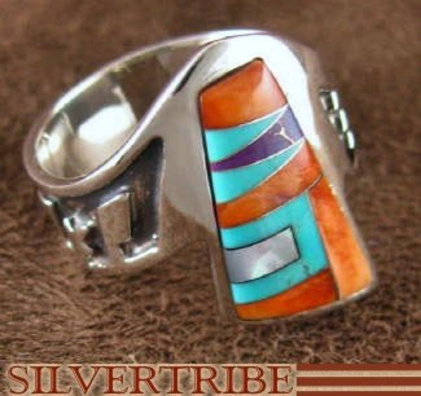 Multicolor Oyster Shell Sterling Silver Ring Size 8-1/2 AS37275