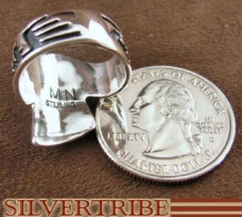 Turquoise Tiger Eye Multicolor Sterling Silver Ring Size 5-1/2 AS37061