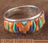 Multicolor Inlay Jewelry Sterling Silver Ring Size 8-1/2 AS39465