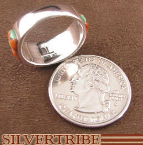 Multicolor And Turquoise Sterling Silver Ring Size 7-3/4 AS39471