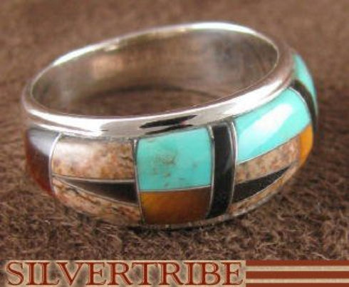 Multicolor Genuine Sterling Silver Jewelry Ring Size 7-1/4 AS39420