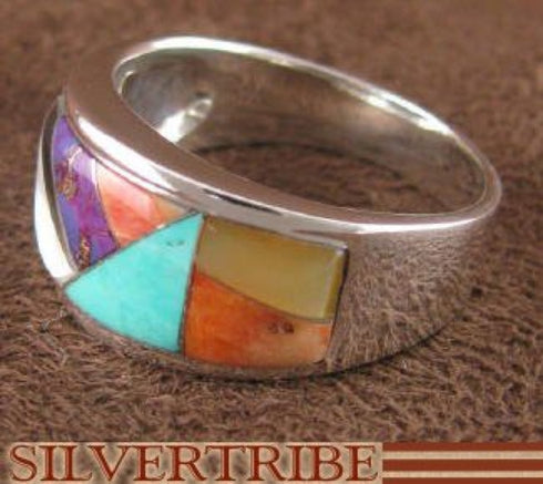 Multicolor And Oyster Shell Sterling Silver Ring Size 8-3/4 AS39308