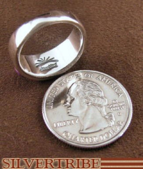 Sterling Silver Turquoise And Multicolor Inlay Ring Size 6-3/4 DS38022