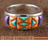 Sterling Silver Turquoise And Multicolor Inlay Ring Size 6-3/4 DS38035