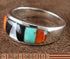 Turquoise Multicolor Inlay Sterling Silver Ring Size 6-3/4 DS38155