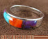 Sterling Silver Turquoise And Multicolor Inlay Ring Size 5-3/4 DS38439