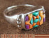 Silver Jewelry Turquoise And Multicolor Inlay Ring Size 8-1/2 NS38657