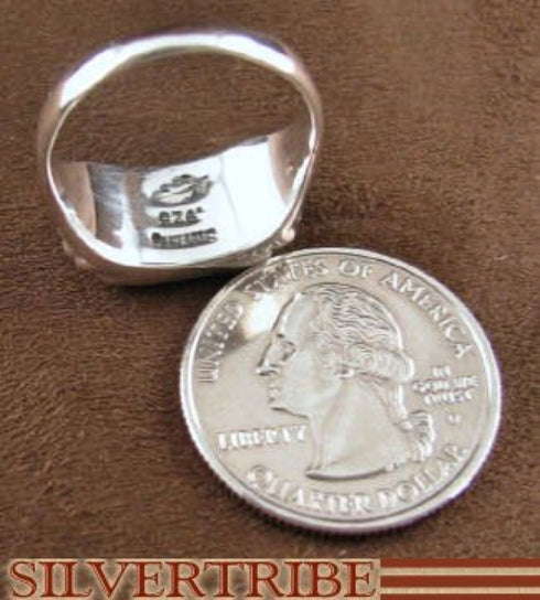 Silver Jewelry Turquoise And Multicolor Inlay Ring Size 8-1/2 NS38657