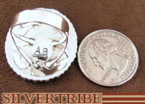 Genuine Sterling Silver And Red Oyster Shell Ring Size 7-1/2 RS38973