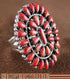 Genuine Sterling Silver Red Oyster Shell Ring Size 8-1/2 RS38979