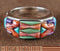 Sterling Silver Turquoise Multicolor Jewelry Ring Size 7-1/2 RS38524
