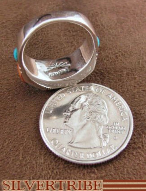 Multicolor And Oyster Shell Sterling Silver Ring Size 7-1/2 RS38544