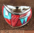 Multicolor Turquoise Inlay Sterling Silver Ring Size 8-1/2 RS42267